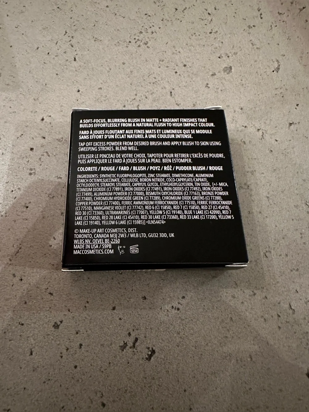 MAC Cosmetics Colourstruck Blush - Black Packaging